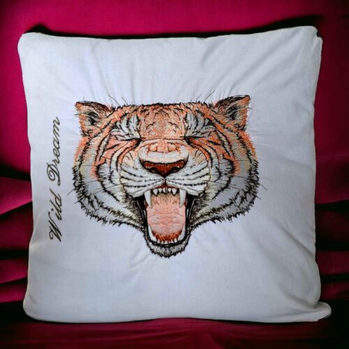 cuscino ricamato tigre