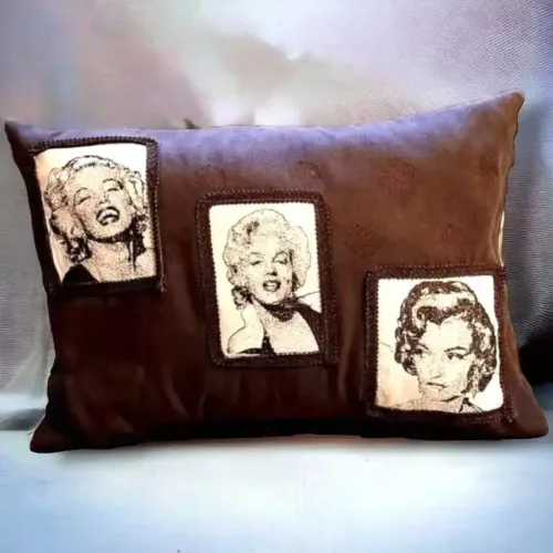 cuscino ricamato Marilyn Monroe
