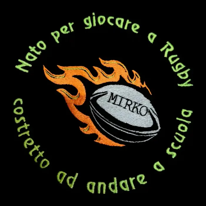 ricamo fosforescente per Rugby